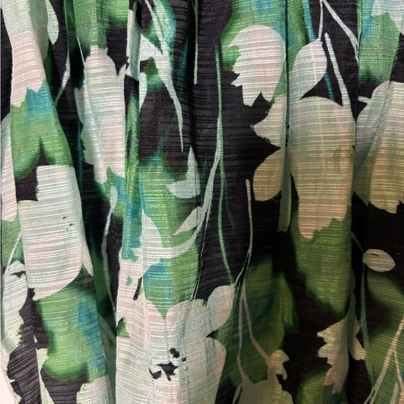 Christy Green Floral Off-Shoulder Blouse Large - Picture 3 of 6